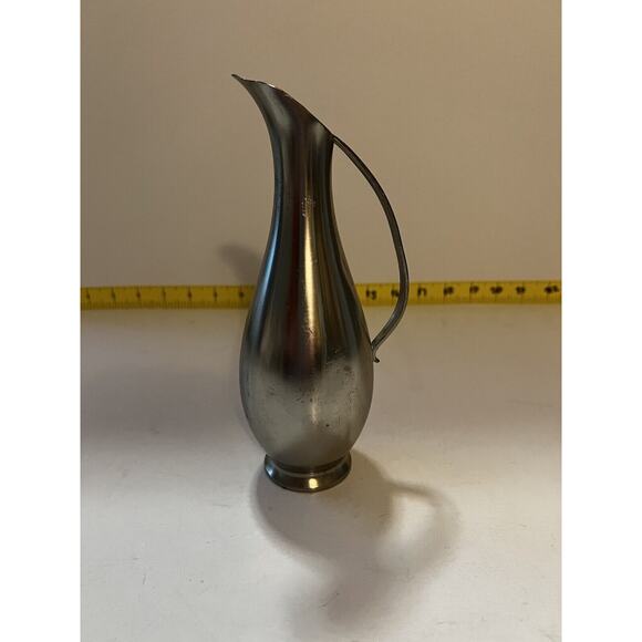 Vintage Royal Holland Pewter Daalderop Pitcher Vase Mid-Century Modern Style 8” - Picture 2 of 14